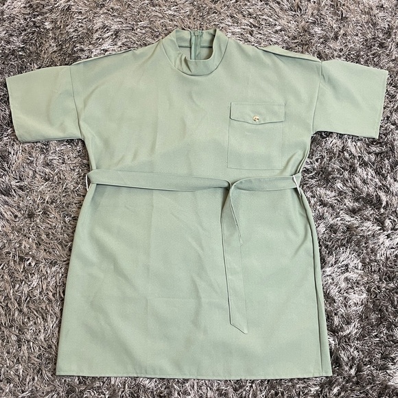 Mint Cargo Popper Belted Dress from Pretty Little Thing, tags/never worn - Picture 3 of 3